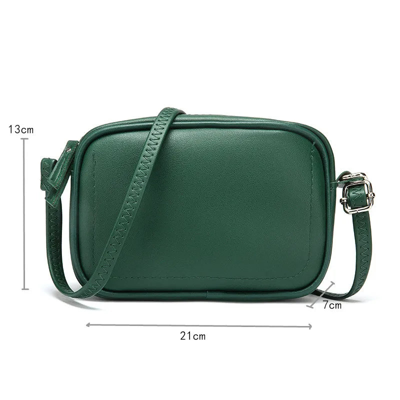 fashion simple small Crossbody bag women solid color mini shoulder bag woman PU leather messenger bag mobile phone shoulder bag
