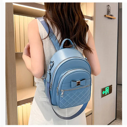 fashion small black leather backpack cute blue backpack pink small shoulder bag for mobile phone mini casual backpack for girls