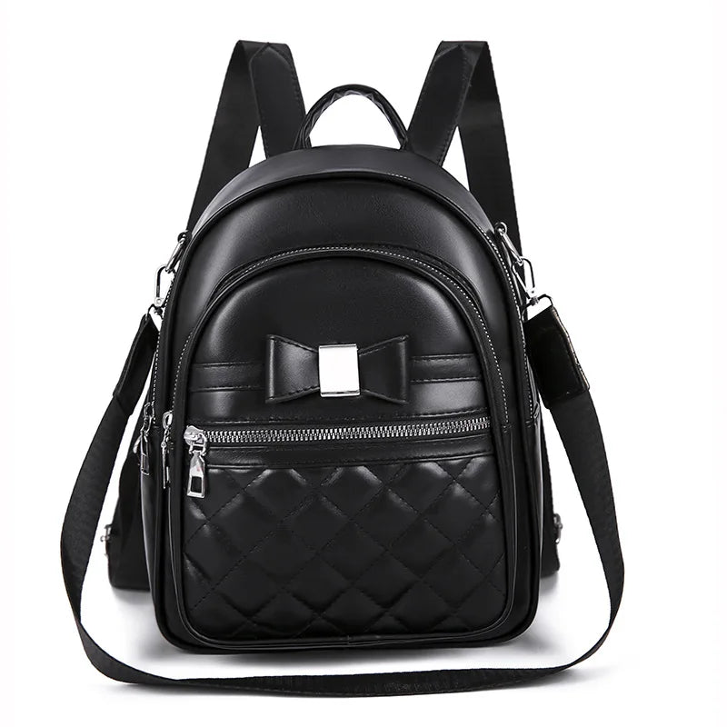 fashion small black leather backpack cute blue backpack pink small shoulder bag for mobile phone mini casual backpack for girls