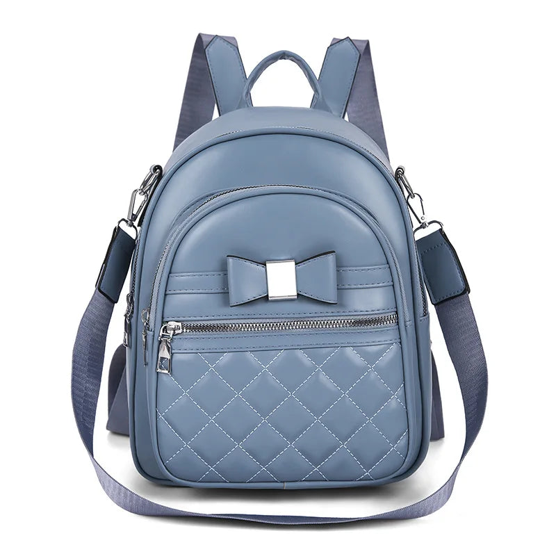 fashion small black leather backpack cute blue backpack pink small shoulder bag for mobile phone mini casual backpack for girls