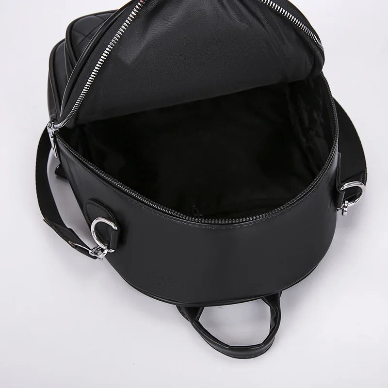 fashion small black leather backpack cute blue backpack pink small shoulder bag for mobile phone mini casual backpack for girls