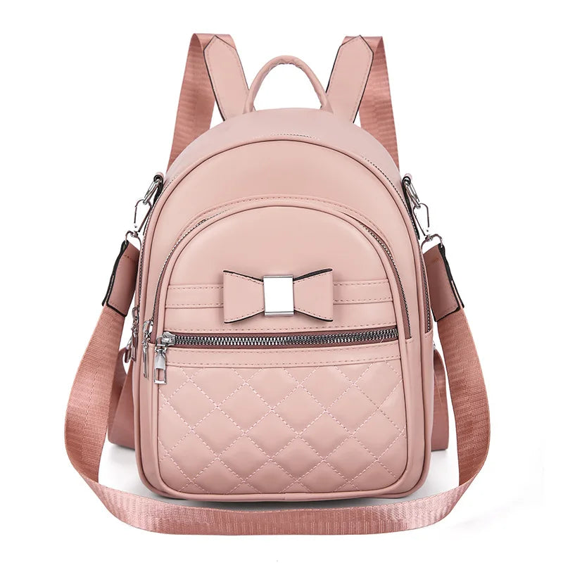 fashion small black leather backpack cute blue backpack pink small shoulder bag for mobile phone mini casual backpack for girls