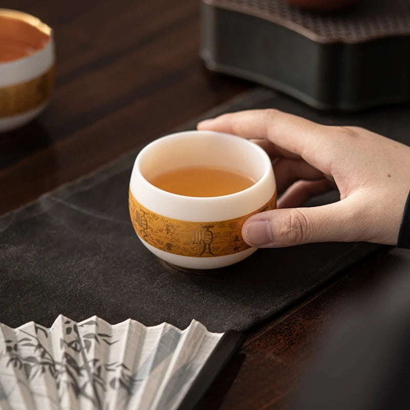 fat mutton jade porcelain tea cup handmade master cup white china 150ml boutique chabei