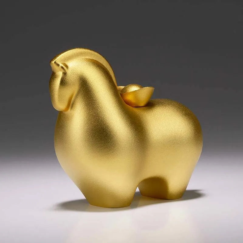 foreign business honored guest GIFT company finance officialdom boss High grade good luck Recruit wealth Gold Royal horse Mascot