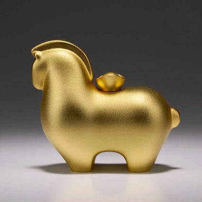 foreign business honored guest GIFT company finance officialdom boss High grade good luck Recruit wealth Gold Royal horse Mascot