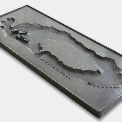 full hand carved black stone tea tray water draining tea table for tea set upgraded heavy serving trays rectangle embossed new