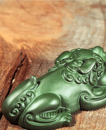 full handmade decoration ornament real yixing zisha tea pet republic green clay brave troops tea play wealth bring high quality
