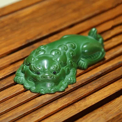 full handmade decoration ornament real yixing zisha tea pet republic green clay brave troops tea play wealth bring high quality