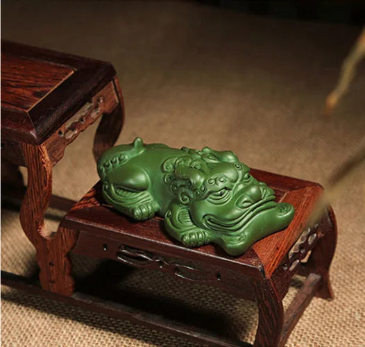 full handmade decoration ornament real yixing zisha tea pet republic green clay brave troops tea play wealth bring high quality