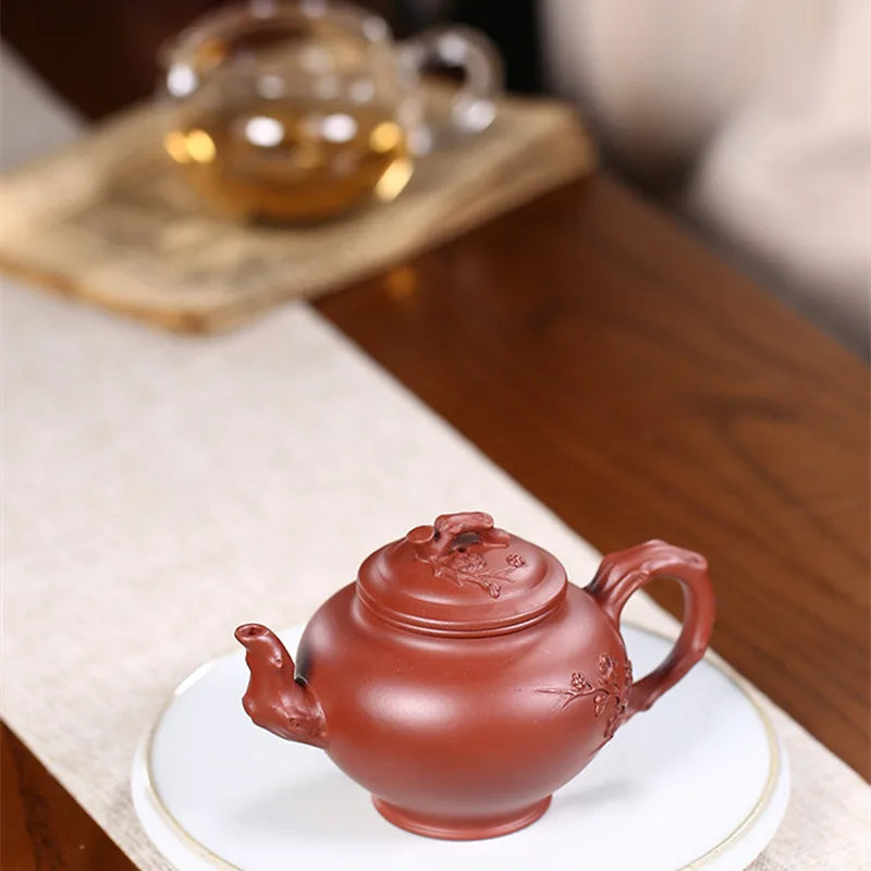 full handmade tea pot clearance sales real yixing zisha dahongpao clay marked kungfu tea pots flower relief original ore pot
