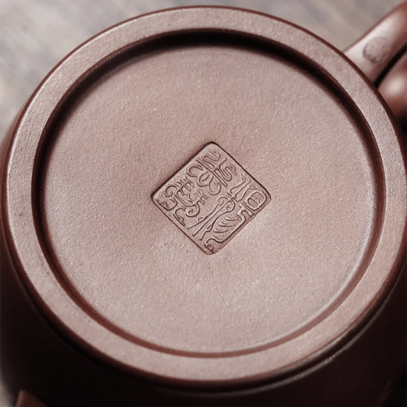 full handmade tea pot hand carved master pot Chinese character marked big opening for Pu'er tea 10 infuser holes water lock pots