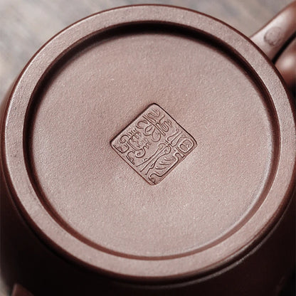 full handmade tea pot hand carved master pot Chinese character marked big opening for Pu'er tea 10 infuser holes water lock pots