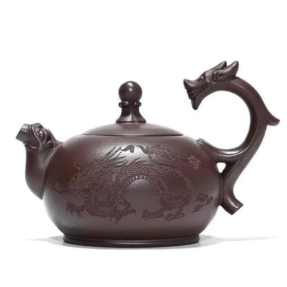 full handmade tea pot marke dragon design carved original ore real yixing zisha purple grit pots 270ml health care made in China