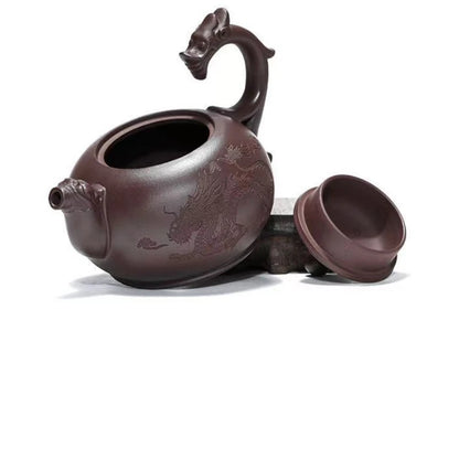 full handmade tea pot marke dragon design carved original ore real yixing zisha purple grit pots 270ml health care made in China