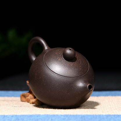 full handmade tea pot very small Chinese kungfu pot marked 188 infuser holes ball shaped real yixing zisha black galaxy clay pot