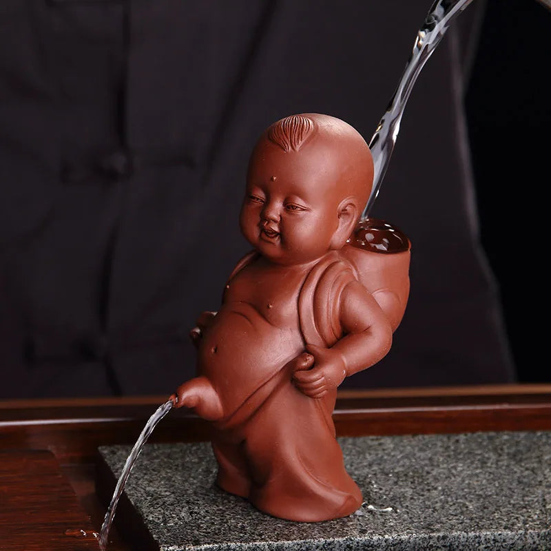 funny pee doll yixing zisha purple clay tea pet creative ornament house warming gift tea play on tea tray Chinese lovely doll