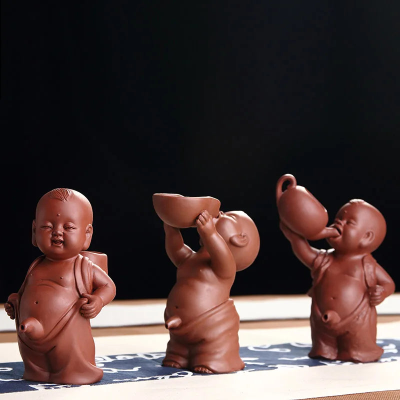 funny pee doll yixing zisha purple clay tea pet creative ornament house warming gift tea play on tea tray Chinese lovely doll