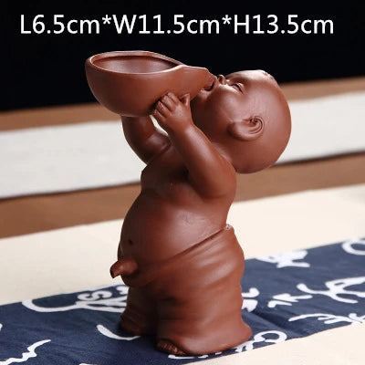 funny pee doll yixing zisha purple clay tea pet creative ornament house warming gift tea play on tea tray Chinese lovely doll