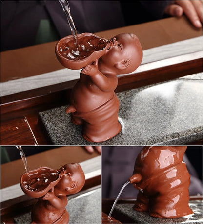 funny pee doll yixing zisha purple clay tea pet creative ornament house warming gift tea play on tea tray Chinese lovely doll