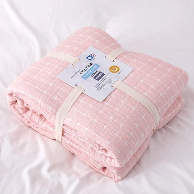 gauze blanket throws soft and cozy 100% cotton bed cover for summer air conditioning room thin blankets queen king size