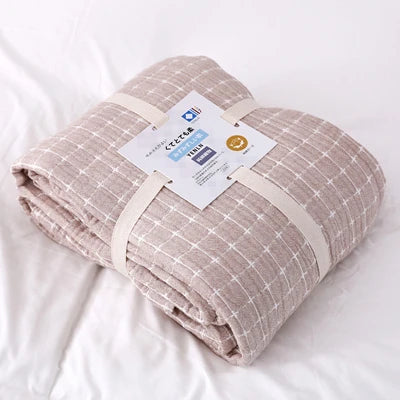 gauze blanket throws soft and cozy 100% cotton bed cover for summer air conditioning room thin blankets queen king size