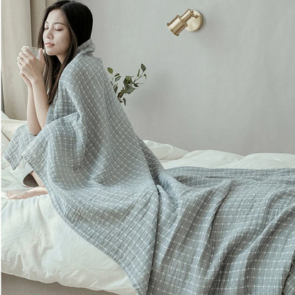 gauze blanket throws soft and cozy 100% cotton bed cover for summer air conditioning room thin blankets queen king size
