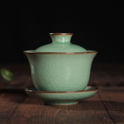 geyao crackle glaze porcelain tureen brother kiln ceramic gaiwan cup bowl set marked covered bowls cup saucer 150ml in  Chinese