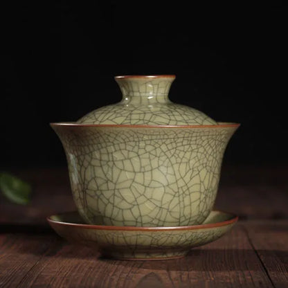 geyao crackle glaze porcelain tureen brother kiln ceramic gaiwan cup bowl set marked covered bowls cup saucer 150ml in  Chinese