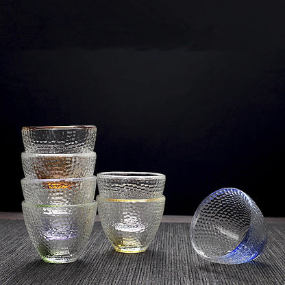 glass heat insulation Chinese kungfu tea cup creative colorful master cup of tea clear coffee cup set 65ml on sales