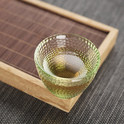 glass heat insulation Chinese kungfu tea cup creative colorful master cup of tea clear coffee cup set 65ml on sales