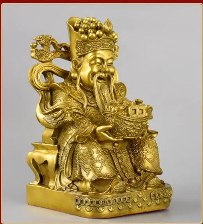 golden copper CAI SHEN YE Mammon statue company home decoration thriving business Money Drawing Good luck God of wealth statue