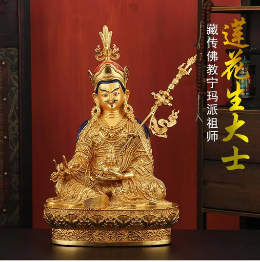 good Buddha HOME Greco-Buddhist efficacious Protection # Buddhism Guru Rinpoche Padmasambhava Buddha gild statue  50CM