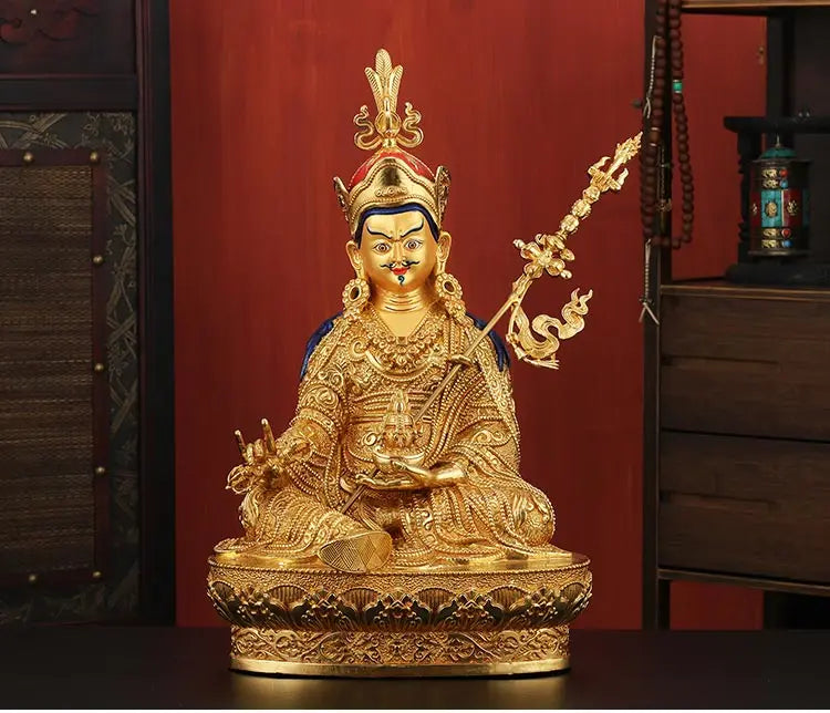 good Buddha HOME Greco-Buddhist efficacious Protection # Buddhism Guru Rinpoche Padmasambhava Buddha gild statue  50CM