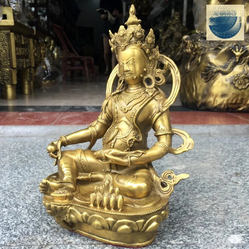 good luck GOOD figure of Buddha HOME Talisman House Protection #  Tibetan Yellow Jambhala fortune god COPPER Buddha statue