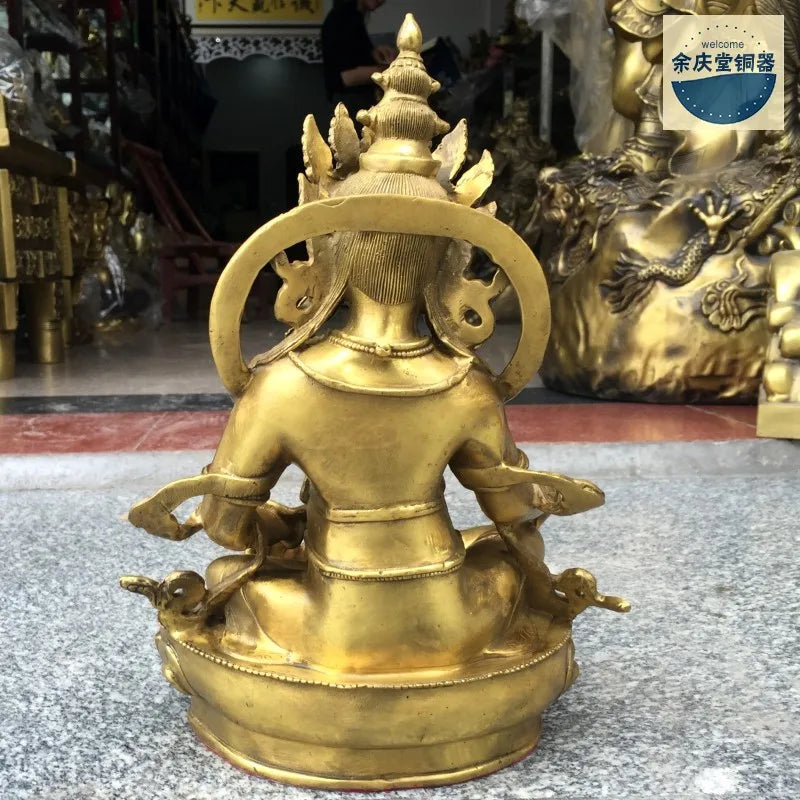 good luck GOOD figure of Buddha HOME Talisman House Protection #  Tibetan Yellow Jambhala fortune god COPPER Buddha statue