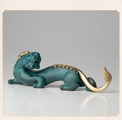 good luck HOME Exorcise evil spirits  Shop business bring wealth money GOOD LUCK brass Royal Dragon PI XIU statue