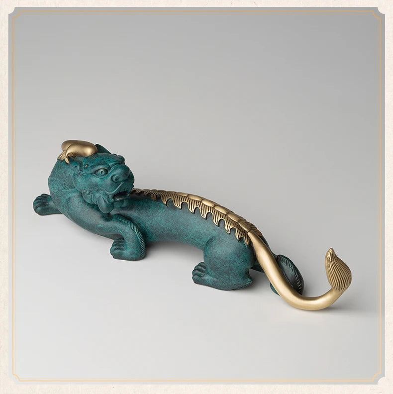 good luck HOME Exorcise evil spirits  Shop business bring wealth money GOOD LUCK brass Royal Dragon PI XIU statue