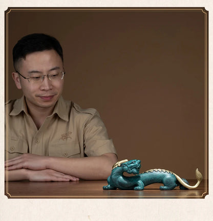 good luck HOME Exorcise evil spirits  Shop business bring wealth money GOOD LUCK brass Royal Dragon PI XIU statue