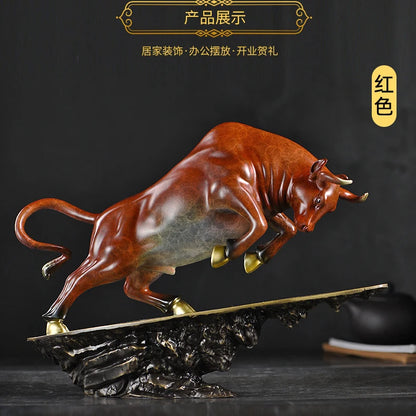 good luck home OFFICE BAR CLUB Business Stock market finance Mascot bring wealth money LUCK bronze BULL Ornament statue