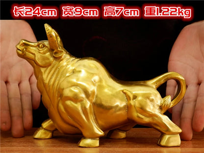 good luck home shop stock Bull Market business bring wealth and fortune GOOD LUCK Charging Bull Brass Sculpture talisman