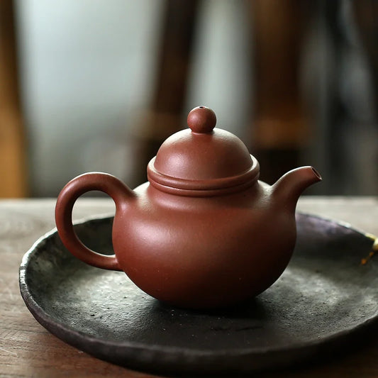 hall of yixing teapot recommended kung fu tea set suit pure manual undressed ore 92 pure Duo bottom groove ball 185 ml
