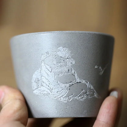 hall yixing purple sand cup cup period of mud kung fu tea set sample tea cup master cup single cup small individual cup