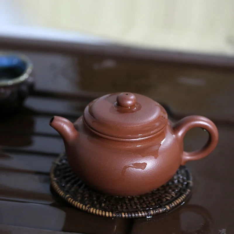 hall yixing recommended undressed ore all hand famous tea sets tea pot bottom groove green archaize pot of 280 ml