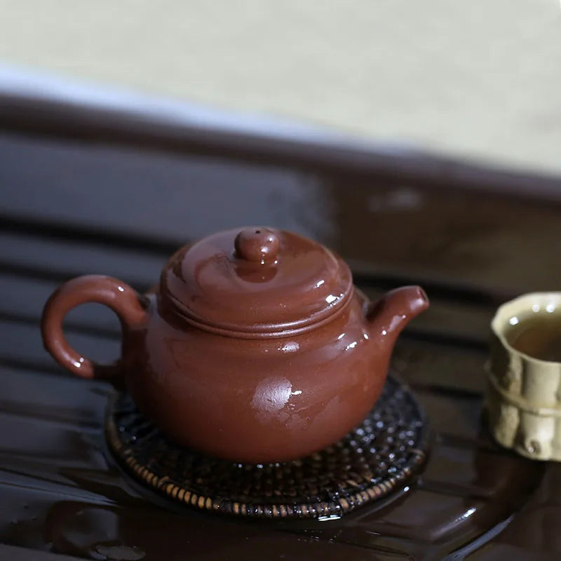 hall yixing recommended undressed ore all hand famous tea sets tea pot bottom groove green archaize pot of 280 ml