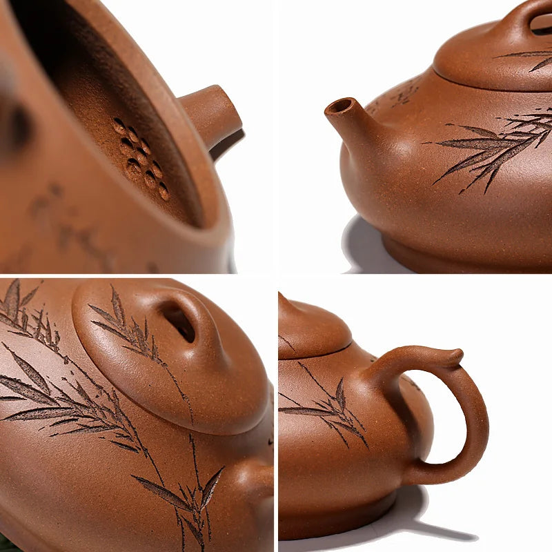 hall yixing recommended undressed ore famous tea set by hand painted stone gourd ladle bosom friend home period of mud