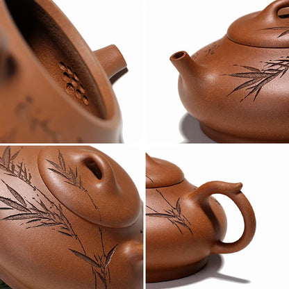 hall yixing recommended undressed ore famous tea set by hand painted stone gourd ladle bosom friend home period of mud
