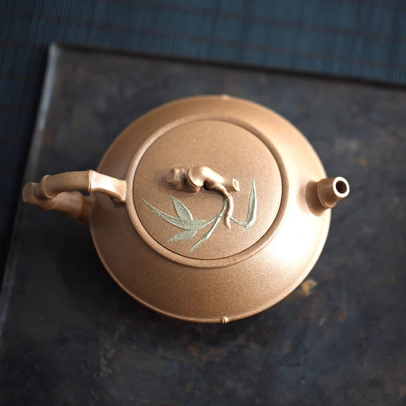 hall yixing recommended undressed ore famous tea set manually set the old section of the mud static bamboo 285 ml