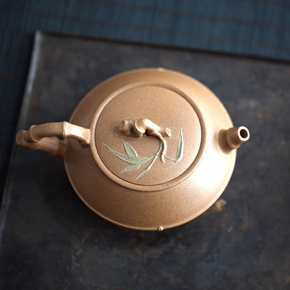 hall yixing recommended undressed ore famous tea set manually set the old section of the mud static bamboo 285 ml