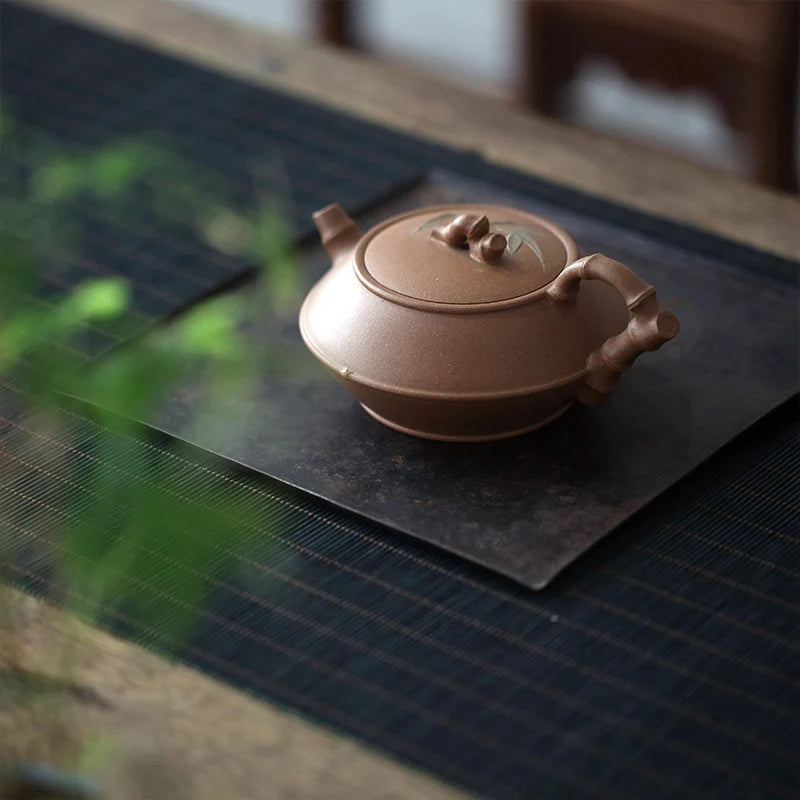 hall yixing recommended undressed ore famous tea set manually set the old section of the mud static bamboo 285 ml