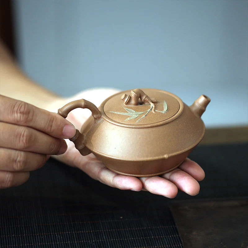 hall yixing recommended undressed ore famous tea set manually set the old section of the mud static bamboo 285 ml